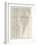 1866, Chesapeake Bay and Virginia's Eastern Shore Chart Virginia, Virginia, United States-null-Framed Giclee Print