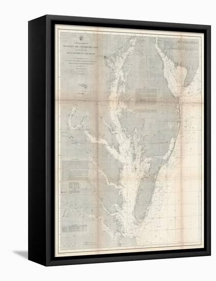 1866, Chesapeake Bay and Virginia's Eastern Shore Chart Virginia, Virginia, United States-null-Framed Stretched Canvas