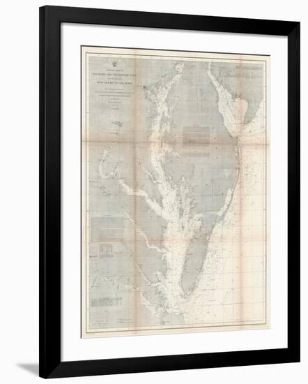 1866, Chesapeake Bay and Virginia's Eastern Shore Chart Virginia, Virginia, United States-null-Framed Giclee Print