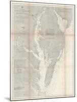 1866, Chesapeake Bay and Virginia's Eastern Shore Chart Virginia, Virginia, United States-null-Mounted Giclee Print