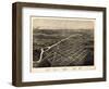 1866, Monroe Bird's Eye View, Michigan, United States-null-Framed Giclee Print