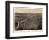1866, Monroe Bird's Eye View, Michigan, United States-null-Framed Giclee Print
