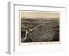 1866, Monroe Bird's Eye View, Michigan, United States-null-Framed Giclee Print