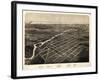 1866, Monroe Bird's Eye View, Michigan, United States-null-Framed Giclee Print