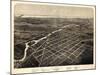 1866, Monroe Bird's Eye View, Michigan, United States-null-Mounted Giclee Print