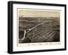 1866, Monroe Bird's Eye View, Michigan, United States-null-Framed Giclee Print