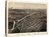 1866, Monroe Bird's Eye View, Michigan, United States-null-Stretched Canvas