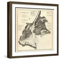 1866, New York Bay - Staten Island - Point Comfort Chart 1851 New York and New Jersey, New York, Un-null-Framed Giclee Print