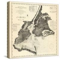 1866, New York Bay - Staten Island - Point Comfort Chart 1851 New York and New Jersey, New York, Un-null-Stretched Canvas