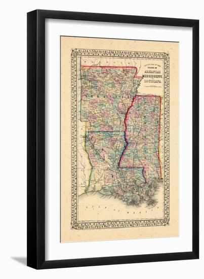 1867, Arkansas, Louisiana, Mississippi-null-Framed Giclee Print