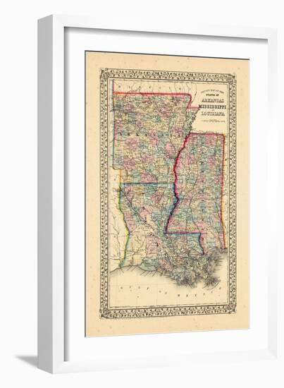 1867, Arkansas, Louisiana, Mississippi-null-Framed Giclee Print