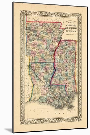 1867, Arkansas, Louisiana, Mississippi-null-Mounted Giclee Print