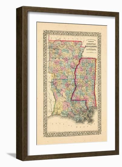 1867, Arkansas, Louisiana, Mississippi-null-Framed Giclee Print