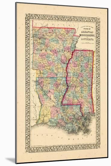 1867, Arkansas, Louisiana, Mississippi-null-Mounted Giclee Print