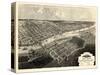 1867, Bay City Bird's Eye View, Michigan, United States-null-Stretched Canvas