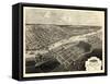 1867, Bay City Bird's Eye View, Michigan, United States-null-Framed Stretched Canvas