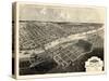 1867, Bay City Bird's Eye View, Michigan, United States-null-Stretched Canvas