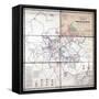 1867, Kanawha River Valley Wall Map, West Virginia, United States-null-Framed Stretched Canvas