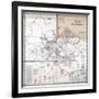 1867, Kanawha River Valley Wall Map, West Virginia, United States-null-Framed Giclee Print