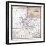 1867, Kanawha River Valley Wall Map, West Virginia, United States-null-Framed Giclee Print