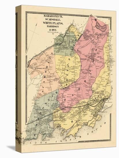 1867, Mamaroneck, Scarsdale, White Plains, Harrison & Rye, New York, United States-null-Stretched Canvas