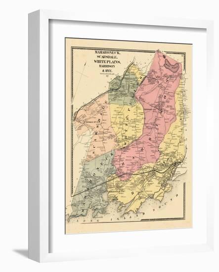 1867, Mamaroneck, Scarsdale, White Plains, Harrison & Rye, New York, United States-null-Framed Giclee Print