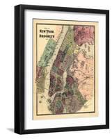 1867, New York & Brooklyn Plan, New York, United States-null-Framed Giclee Print