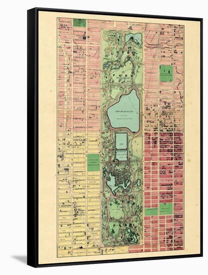 1867, New York City, Central Park Composite, New York, United States-null-Framed Stretched Canvas