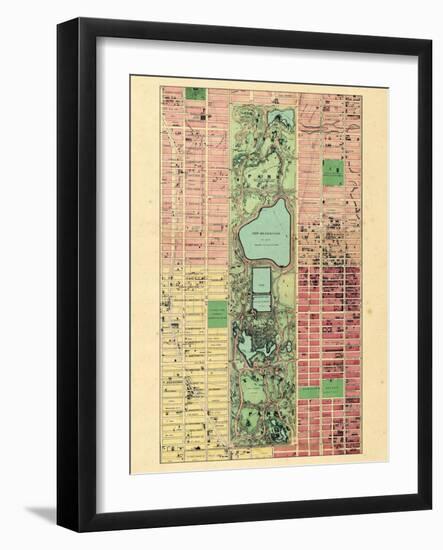 1867, New York City, Central Park Composite, New York, United States-null-Framed Premium Giclee Print