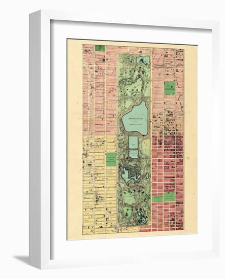 1867, New York City, Central Park Composite, New York, United States-null-Framed Premium Giclee Print