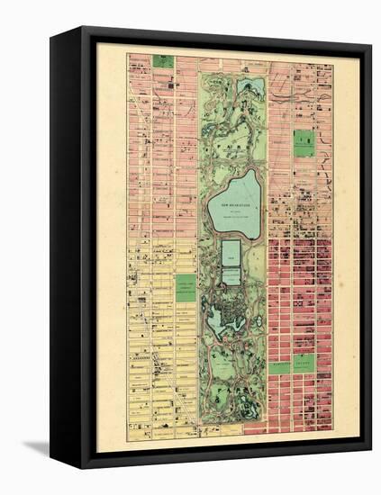 1867, New York City, Central Park Composite, New York, United States-null-Framed Stretched Canvas