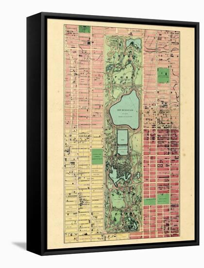 1867, New York City, Central Park Composite, New York, United States-null-Framed Stretched Canvas