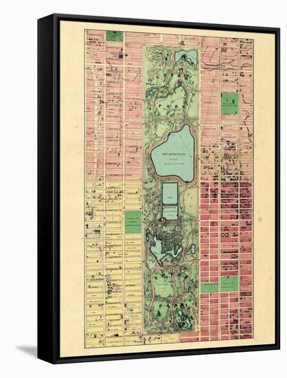 1867, New York City, Central Park Composite, New York, United States-null-Framed Stretched Canvas