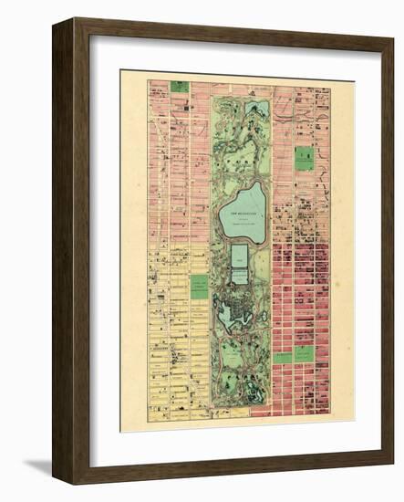 1867, New York City, Central Park Composite, New York, United States-null-Framed Giclee Print