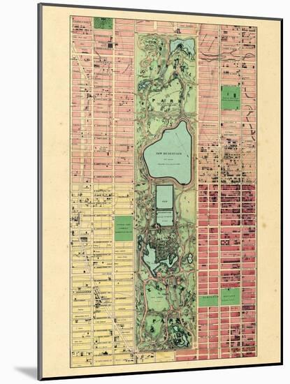 1867, New York City, Central Park Composite, New York, United States-null-Mounted Giclee Print