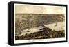 1867, Peoria Bird's Eye View, Illinois, United States-null-Framed Stretched Canvas