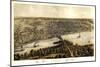 1867, Peoria Bird's Eye View, Illinois, United States-null-Mounted Giclee Print