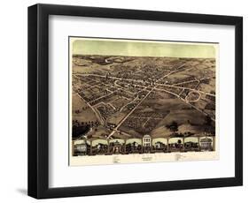 1867, Pontiac Bird's Eye View, Michigan, United States-null-Framed Giclee Print