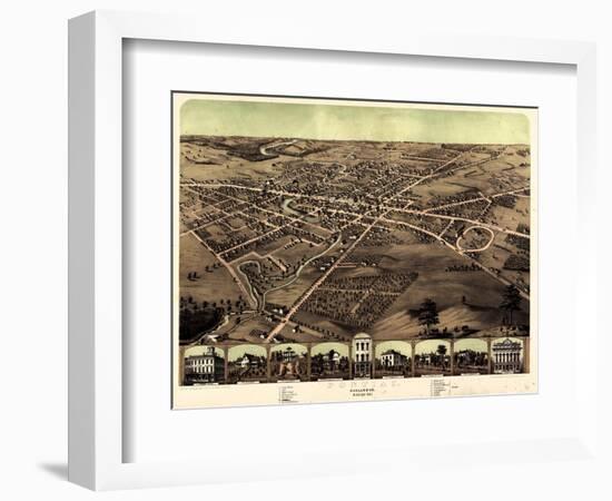 1867, Pontiac Bird's Eye View, Michigan, United States-null-Framed Giclee Print