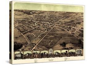 1867, Pontiac Bird's Eye View, Michigan, United States-null-Stretched Canvas