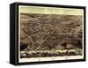 1867, Pontiac Bird's Eye View, Michigan, United States-null-Framed Stretched Canvas