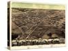 1867, Pontiac Bird's Eye View, Michigan, United States-null-Stretched Canvas