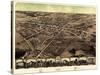 1867, Pontiac Bird's Eye View, Michigan, United States-null-Stretched Canvas