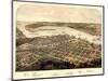 1867, Port Huron - Sarnia - Gratiot Bird's Eye View, Michigan, United States-null-Mounted Giclee Print