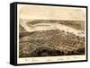 1867, Port Huron - Sarnia - Gratiot Bird's Eye View, Michigan, United States-null-Framed Stretched Canvas