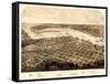 1867, Port Huron - Sarnia - Gratiot Bird's Eye View, Michigan, United States-null-Framed Stretched Canvas