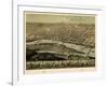 1867, Saginaw Bird's Eye View, Michigan, United States-null-Framed Giclee Print