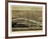 1867, Saginaw Bird's Eye View, Michigan, United States-null-Framed Giclee Print