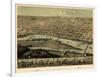 1867, Saginaw Bird's Eye View, Michigan, United States-null-Framed Giclee Print