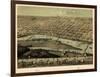 1867, Saginaw Bird's Eye View, Michigan, United States-null-Framed Giclee Print